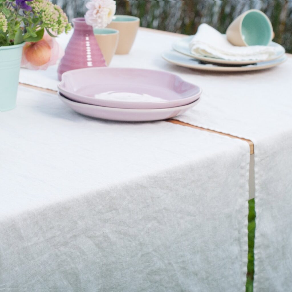 GAMMA Løper hvit 2 Off-white linen table runner, plain weave