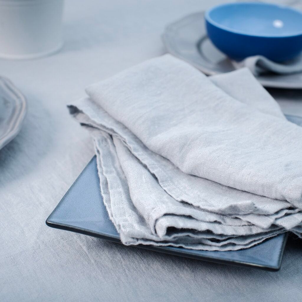 Light grey linen napkin
