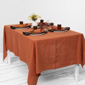 GAMMA Duk oransje 5 Washed brick color tablecloth