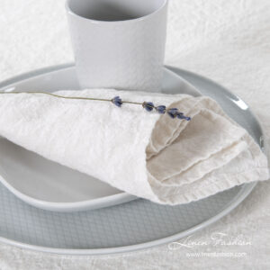 Washed off white linen cotton napkins