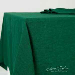 GAMMA Duk smaragdgrønn 6 Green linen tablecloth