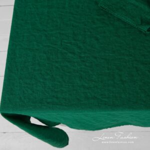 GAMMA Duk smaragdgrønn 7 Green linen tablecloth, specially washed