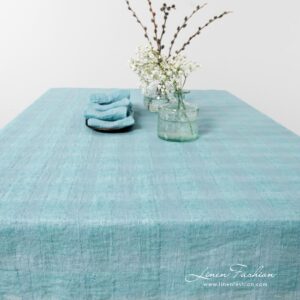 PORTO Duk lyseblå 8 PORTO light blue linen tablecloth, specially washed