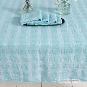 PORTO Duk lyseblå 9 PORTO light blue linen tablecloth with matching napkins
