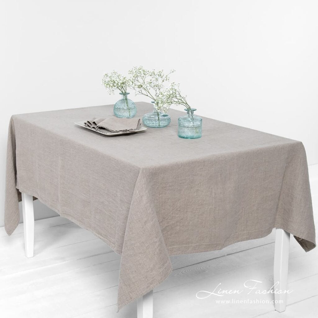 NARA grey linen tablecloth