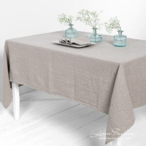 NARA Duk naturlig lin 12 NARA grey linen tablecloth in natural linen color