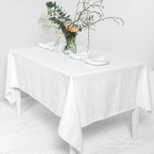 NARA white linen tablecloth
