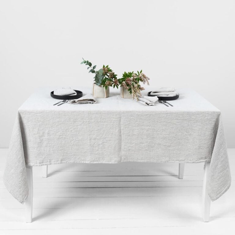 beige linen tablecloth