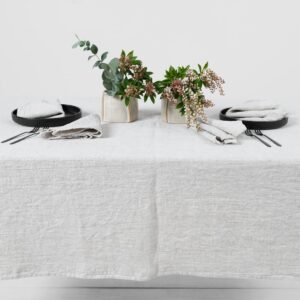 beige linen tablecloth washed