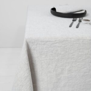 beige linen tablecloth washed heavy weight
