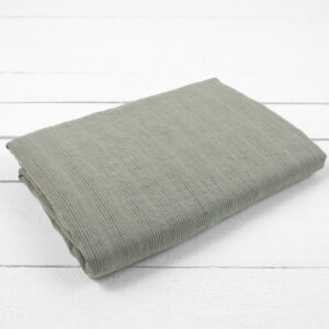 green striped linen flat sheet