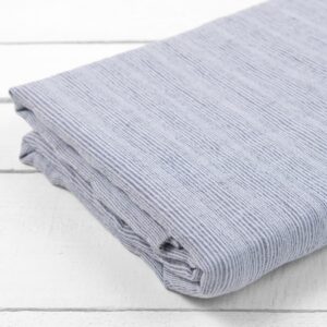 linen striped blue flat sheet, washed
