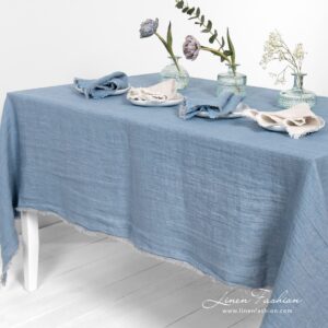 MANTIS blue linen tablecloth