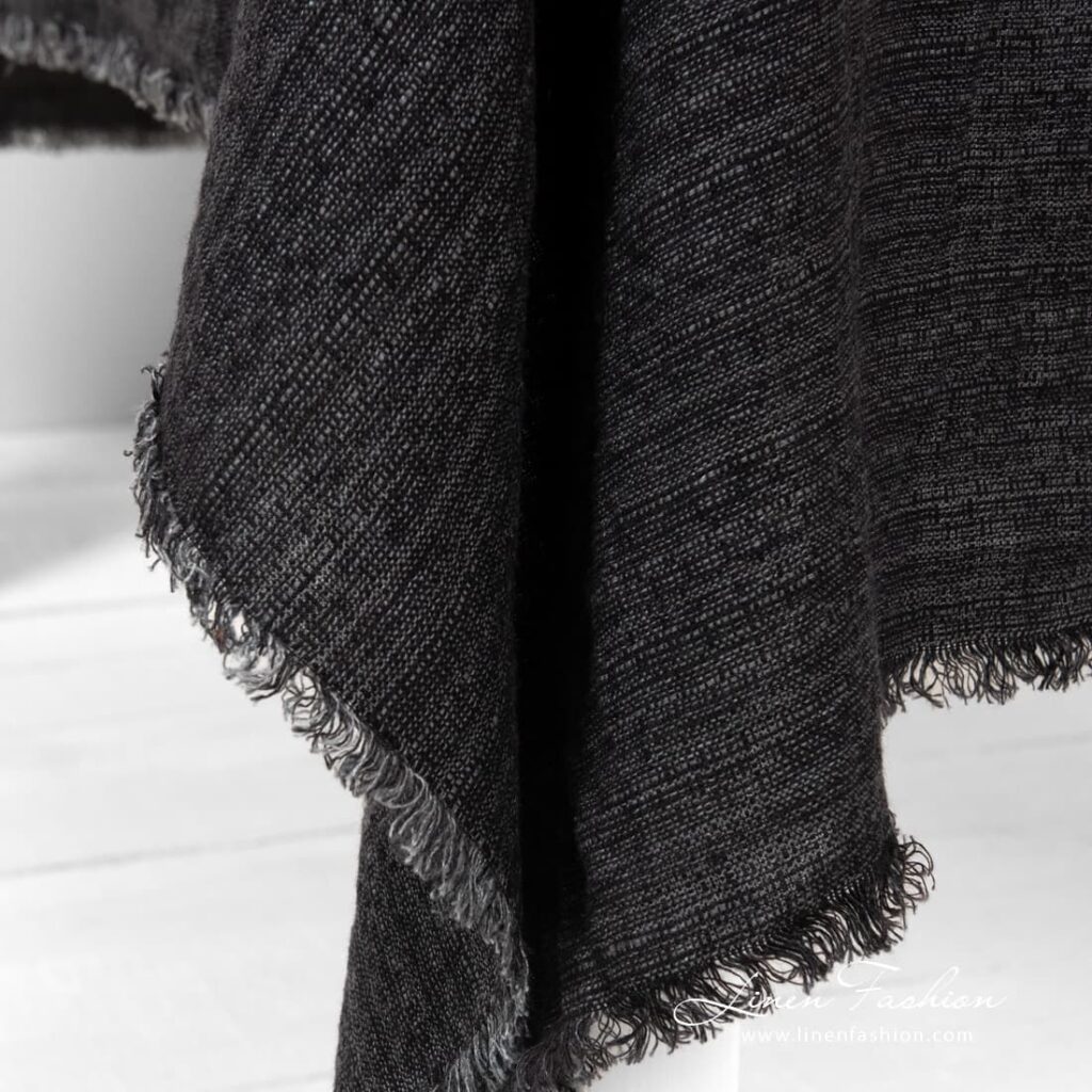 ONYX Duk grå 6 Charcoal 100% linen tablecloth.