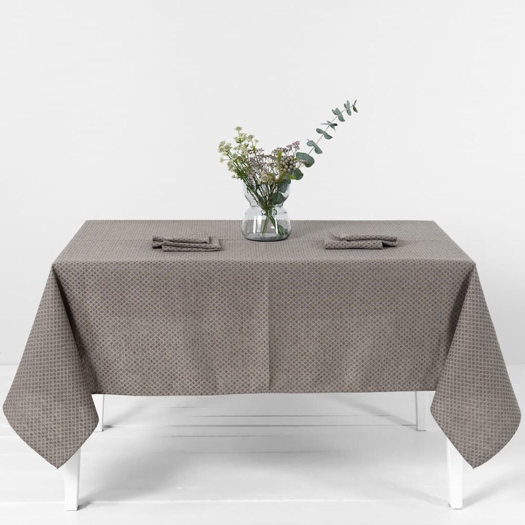 Brown tablecloth linen cotton