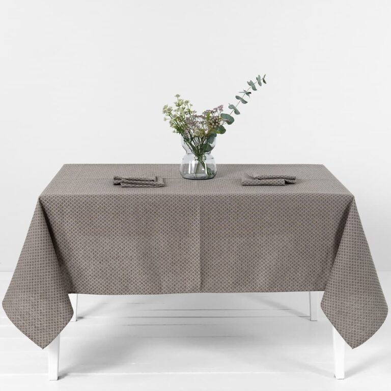 Brown tablecloth linen cotton