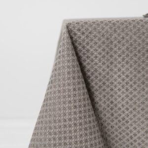 Brown tablecloth linen cotton, diamond pattern