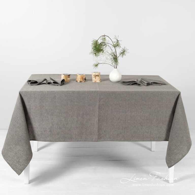 MINERAL grey linen tablecloth