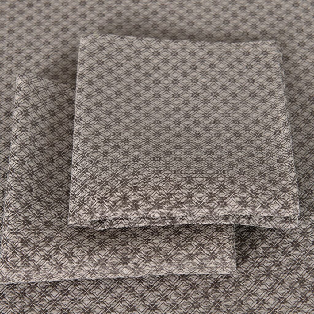 Brown patterned linen cotton napkin
