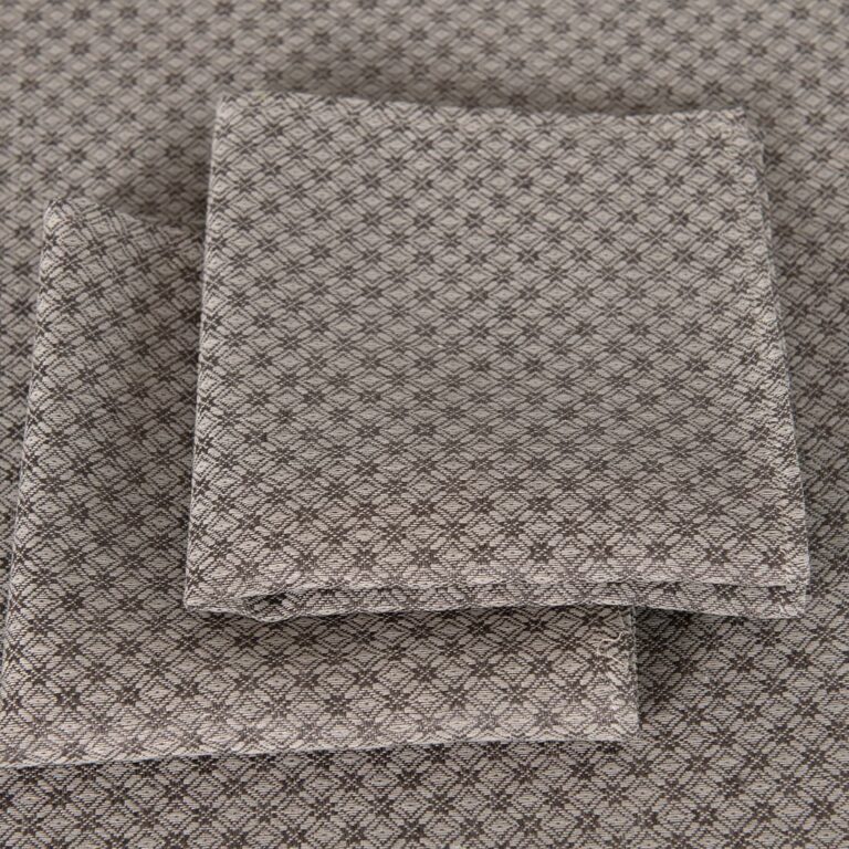 Brown patterned linen cotton napkin