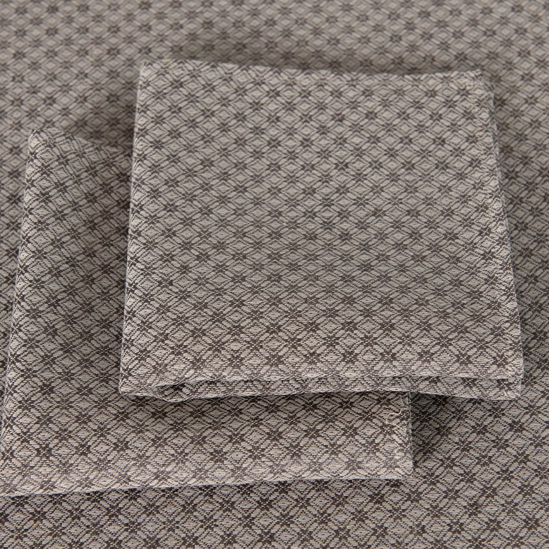 Brown patterned linen cotton napkin