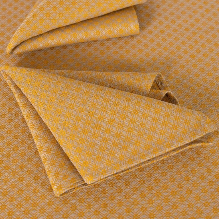 Yellow patterned linen cotton napkin