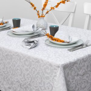 ATLANTA light grey linen tablecloth