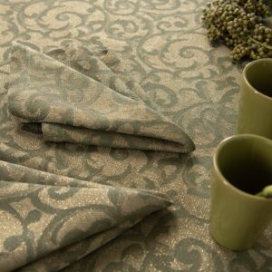 ATLANTA Duk oliven 12 linen cotton olive jacquard tablecloth for christmas.