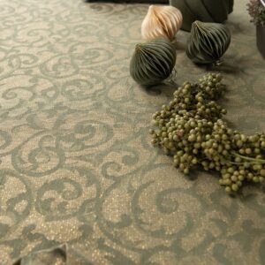 ATLANTA Duk oliven 13 linen cotton olive jacquard tablecloth for festive period.
