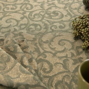 ATLANTA Duk oliven 15 linen cotton olive jacquard tablecloth also napkins.