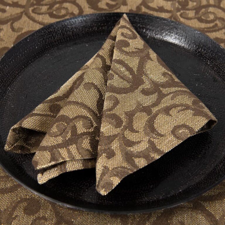 linen cotton brown jacquard napkin