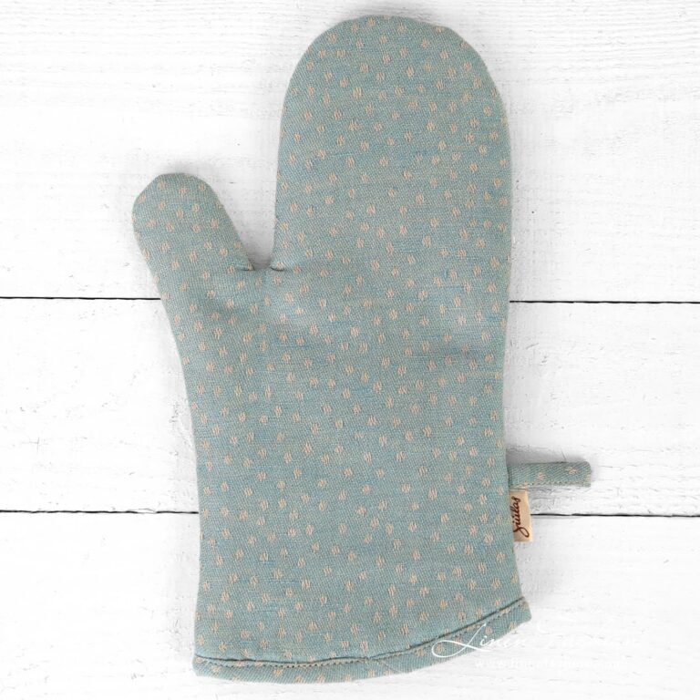 CANDY blueish green linen cotton kitchen gloves