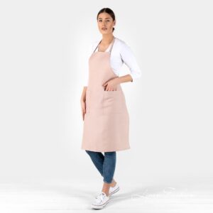 CANDY rosy linen cotton apron in full size