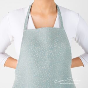 CANDY blueish green linen cotton apron with neck and back straps