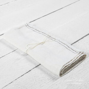 Kjøkkenhåndkle nr. 10 5 White kitchen towel with fringe