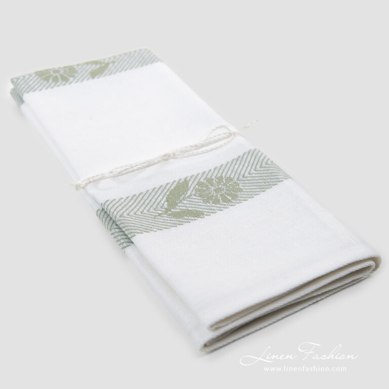 Linen cotton green towel.
