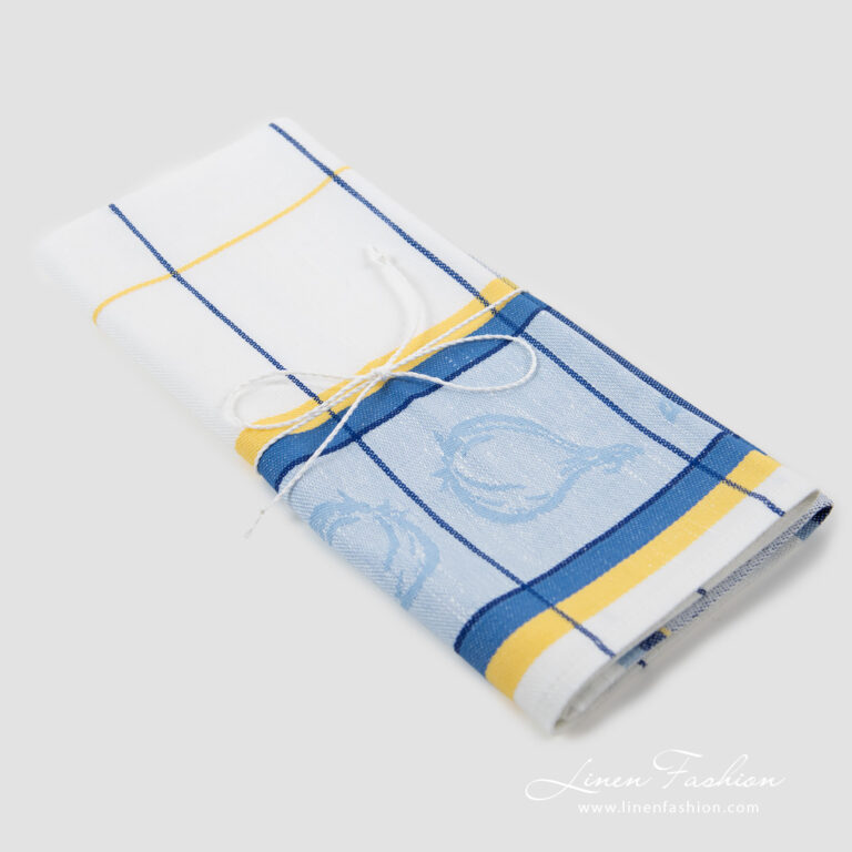 Jacquard linen cotton towel.