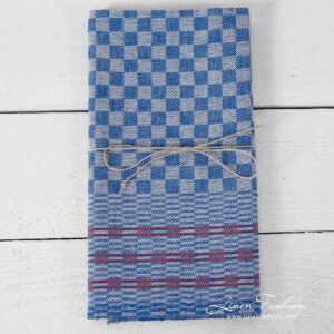 Blue checked linen kitchen towel