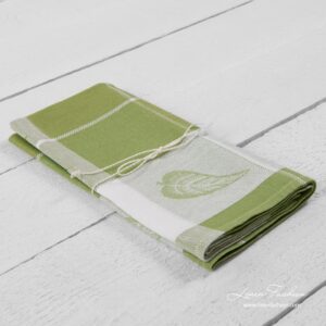 Kitchen towel in light green color.