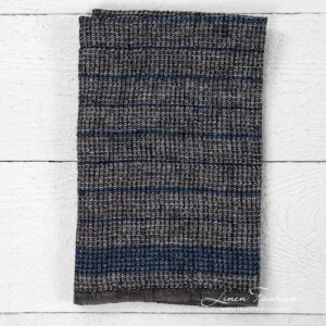 Black kitchen towel in waffle weave