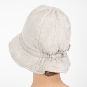 natural linen sauna hat from back