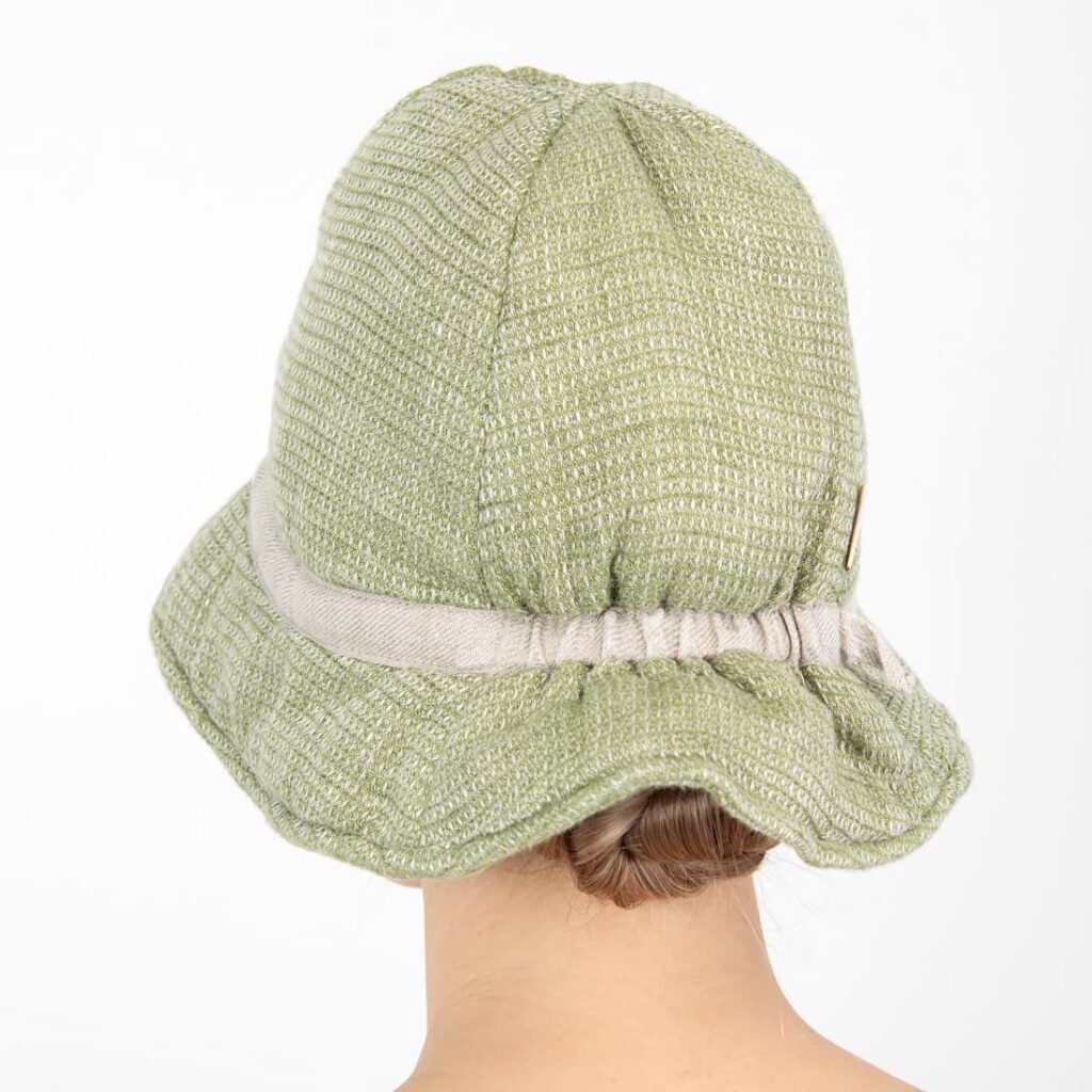 PURO Badstuehatt grønn 2 green linen sauna hat