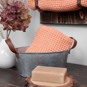 linen cotton bath towel peach, small size