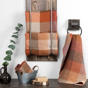 BINGO Badehåndkle brunrutete 13 Brown checked linen cotton bath towel