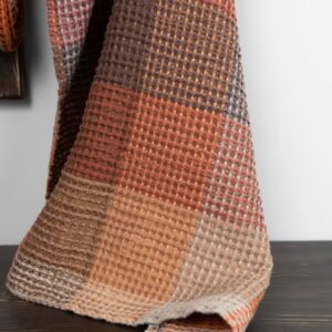 BINGO Badehåndkle brunrutete 17 Brown checked linen cotton bath towel, large checks