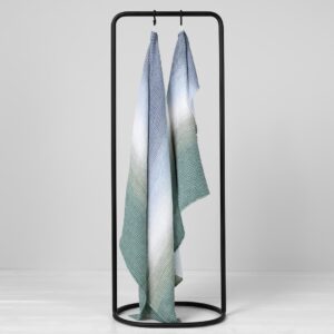 Blue green cotton-hemp bath towel, body towels