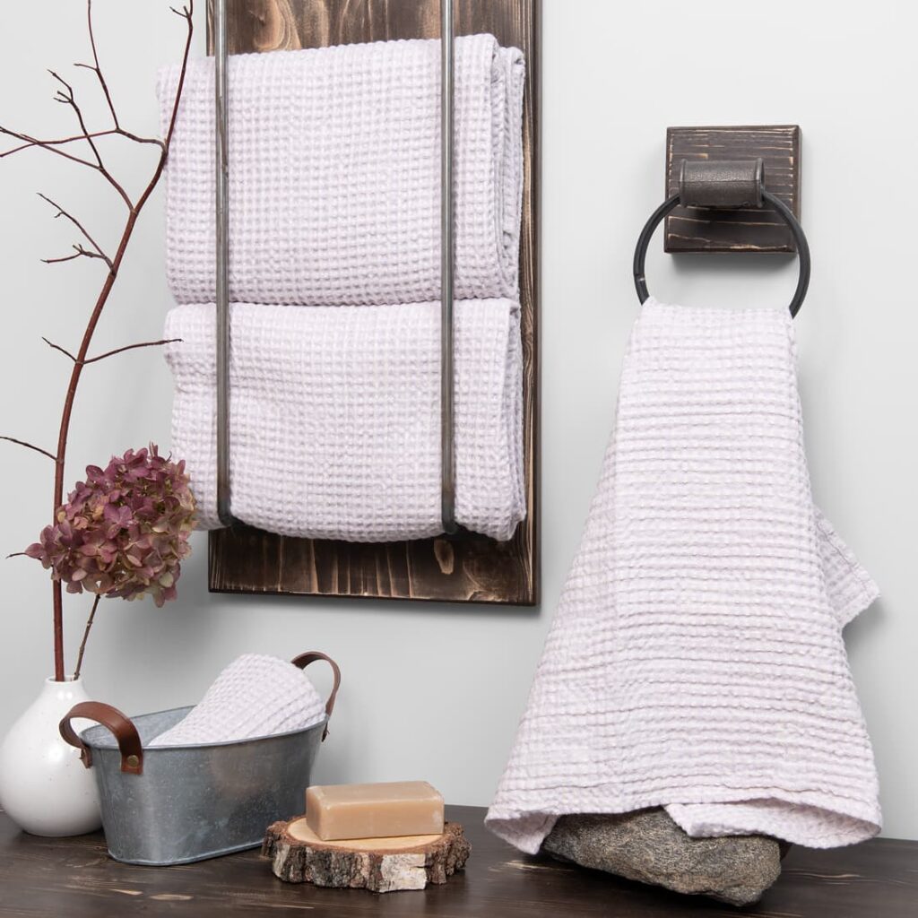 BINGO Badehåndkle lys lilla 1 linen cotton light lilac towel