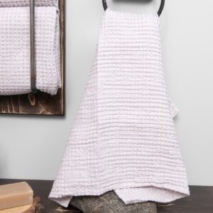 BINGO Badehåndkle lys lilla 12 linen cotton light lilac towel, washed