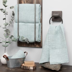linen cotton aqua bath towel