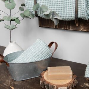 linen cotton aqua bath towel, small size